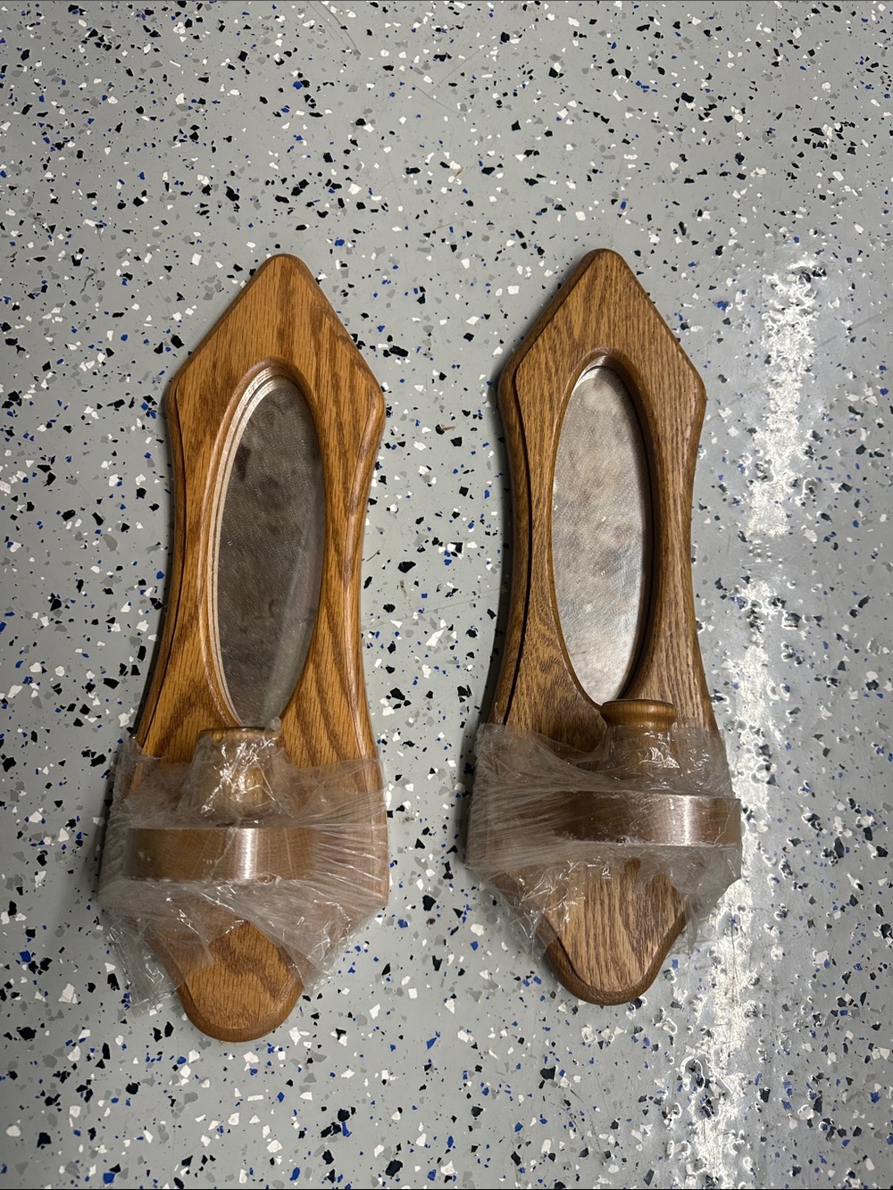 Home Interiors Brown Wooden Wall Mules Set